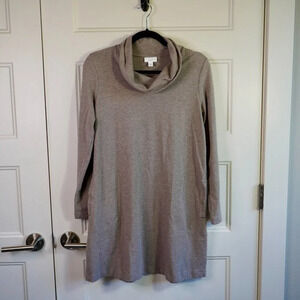 J. Jill Womens Top Beige Small Pure Jill Soft Touch Cowl Neck‎ Tunic 100% Cotton